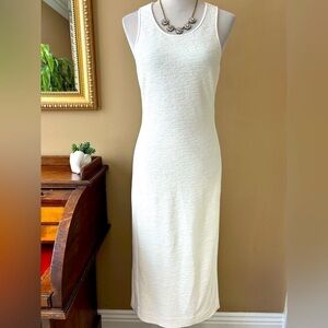 Diane Von Furstenberg Teyla Sleeveless Midi Dress White Cream Ivory Size 12